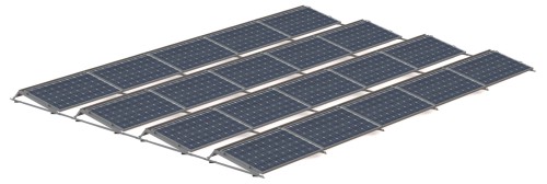 Flat Roof Aerodynamic South System 15° for 10 modules